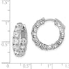 Sterling Silver 3.75mm CZ Hinged Hoops