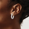 Sterling Silver 3.75mm CZ Hinged Hoops