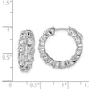 Sterling Silver 3.75mm CZ Hinged Hoops