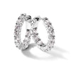 Sterling Shimmer Sterling Silver Rhodium-plated 20 Stone 3.75mm CZ In and Out Round Hinged Hoop Earrings