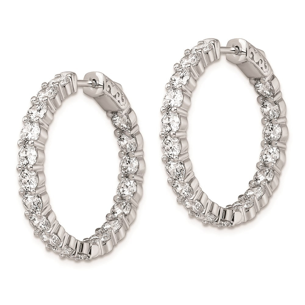 Sterling Silver 3.75mm CZ Hinged Hoops