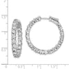 Sterling Silver 3.75mm CZ Hinged Hoops