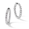 Sterling Shimmer Sterling Silver Rhodium-plated 36 Stone 3.75mm CZ In and Out Round Hinged Hoop Earrings