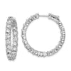 Sterling Shimmer Sterling Silver Rhodium-plated 36 Stone 3.75mm CZ In and Out Round Hinged Hoop Earrings