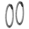 Sterling Silver CZ 2mm Hinged Hoops