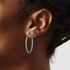 Sterling Silver CZ 2mm Hinged Hoops