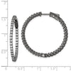 Sterling Silver CZ 2mm Hinged Hoops