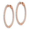 Sterling Silver CZ 2mm Hinged Hoops