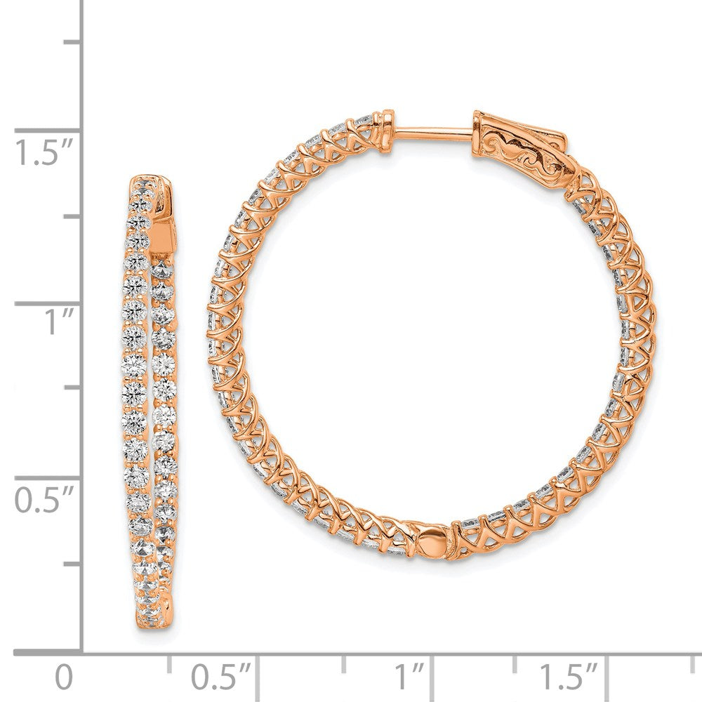 Sterling Silver CZ 2mm Hinged Hoops