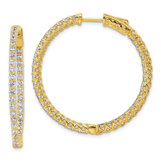 Sterling Silver CZ 2mm Hinged Hoops