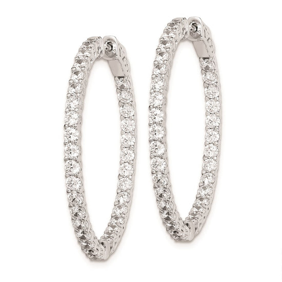 Sterling Silver 2.5mm CZ Hinged Hoops