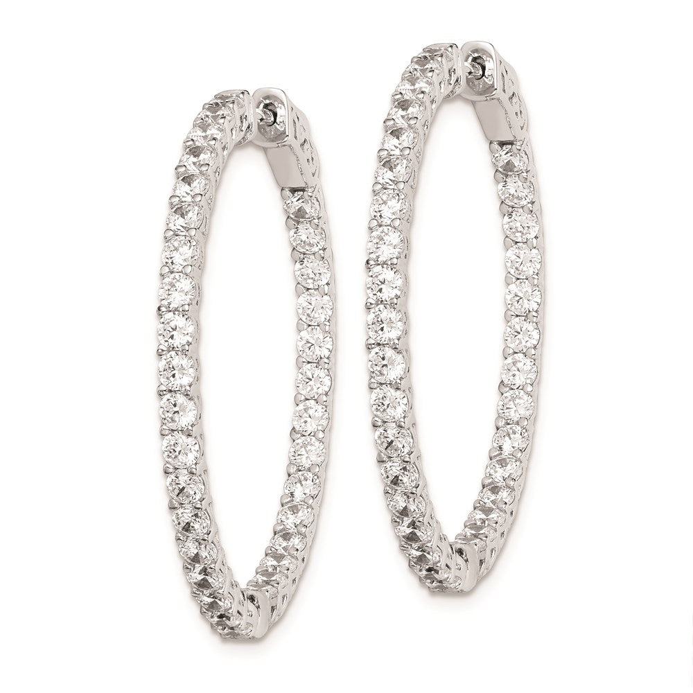 Sterling Silver 2.5mm CZ Hinged Hoops