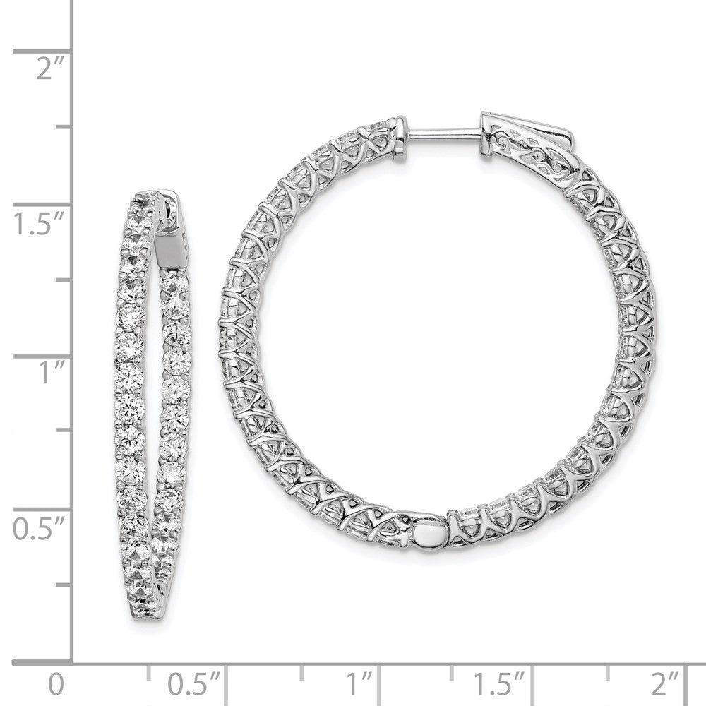 Sterling Silver 2.5mm CZ Hinged Hoops