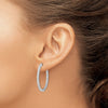 Sterling Silver CZ 2mm Hinged Hoops
