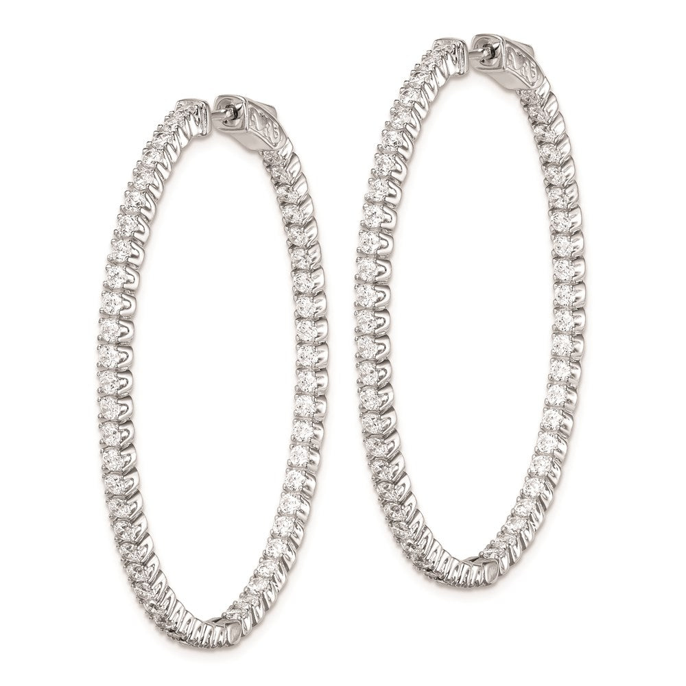 Sterling Silver CZ 2mm Hinged Hoops