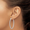 Sterling Silver CZ 2mm Hinged Hoops