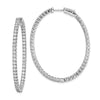 Sterling Silver CZ 2mm Hinged Hoops