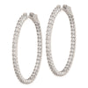 Sterling Silver 2.3mm CZ Oval Hinged Hoops
