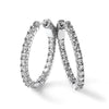 Sterling Silver CZ 2.5mm Oval Hinged Hoops