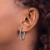 Sterling Silver CZ 2.5mm Oval Hinged Hoops