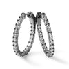 Sterling Silver CZ 2.5mm Oval Hinged Hoops