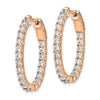 Sterling Silver CZ 2.5mm Oval Hinged Hoops
