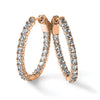 Sterling Silver CZ 2.5mm Oval Hinged Hoops