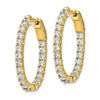Sterling Silver CZ 2.5mm Oval Hinged Hoops