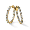 Sterling Silver CZ 2.5mm Oval Hinged Hoops