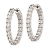 Sterling Silver 3mm CZ Oval Hinged Hoops