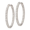 Sterling Silver 3mm CZ Oval Hinged Hoops