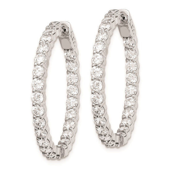 Sterling Silver 3mm CZ Hinged Hoops