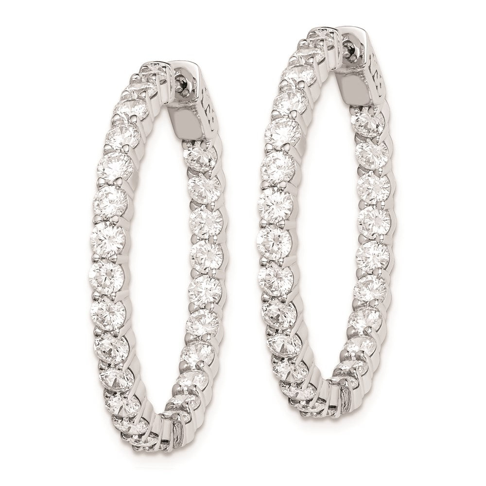Sterling Silver 3mm CZ Hinged Hoops