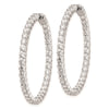 Sterling Shimmer Sterling Silver Rhodium-plated 70 Stone 3mm CZ In and Out Round Hinged Hoop Earrings