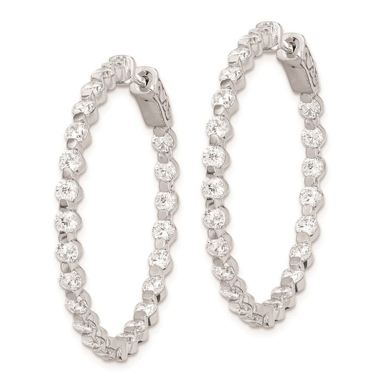 Sterling Silver 2.7mm CZ Hinged Hoops