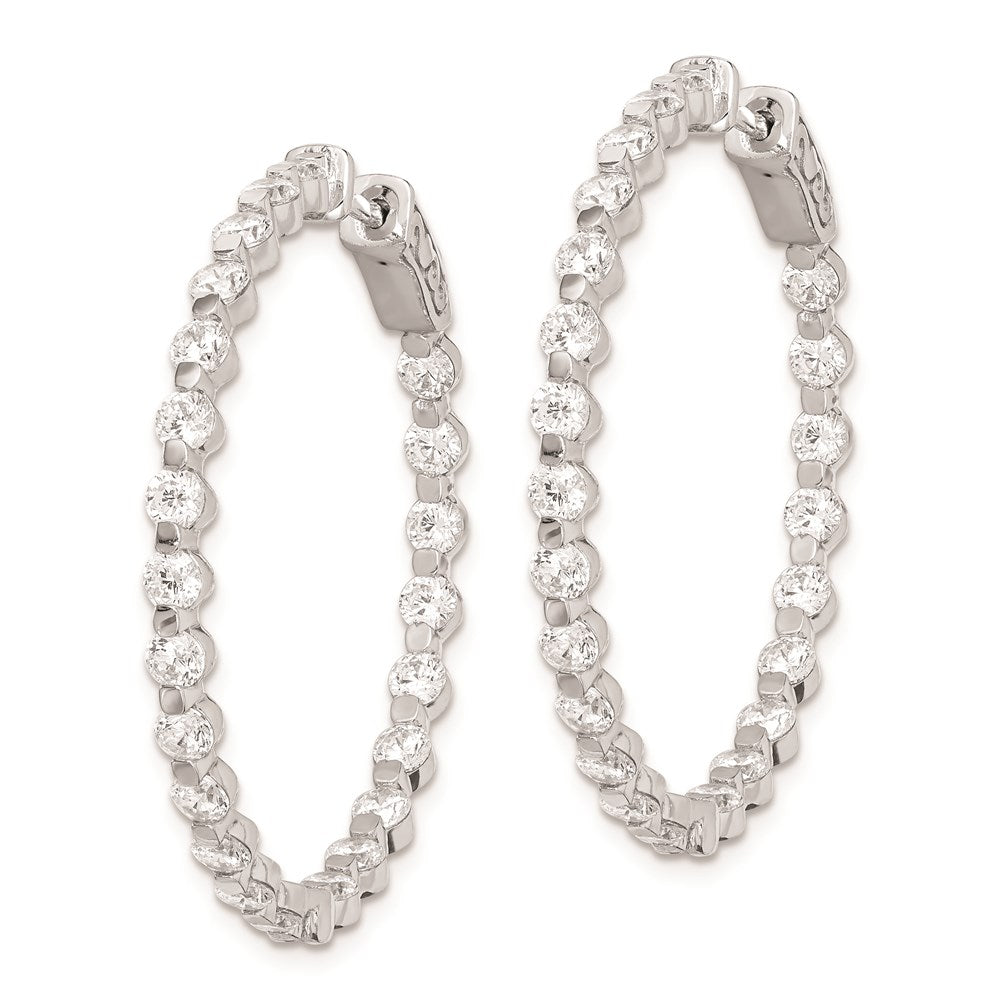Sterling Silver 2.7mm CZ Hinged Hoops