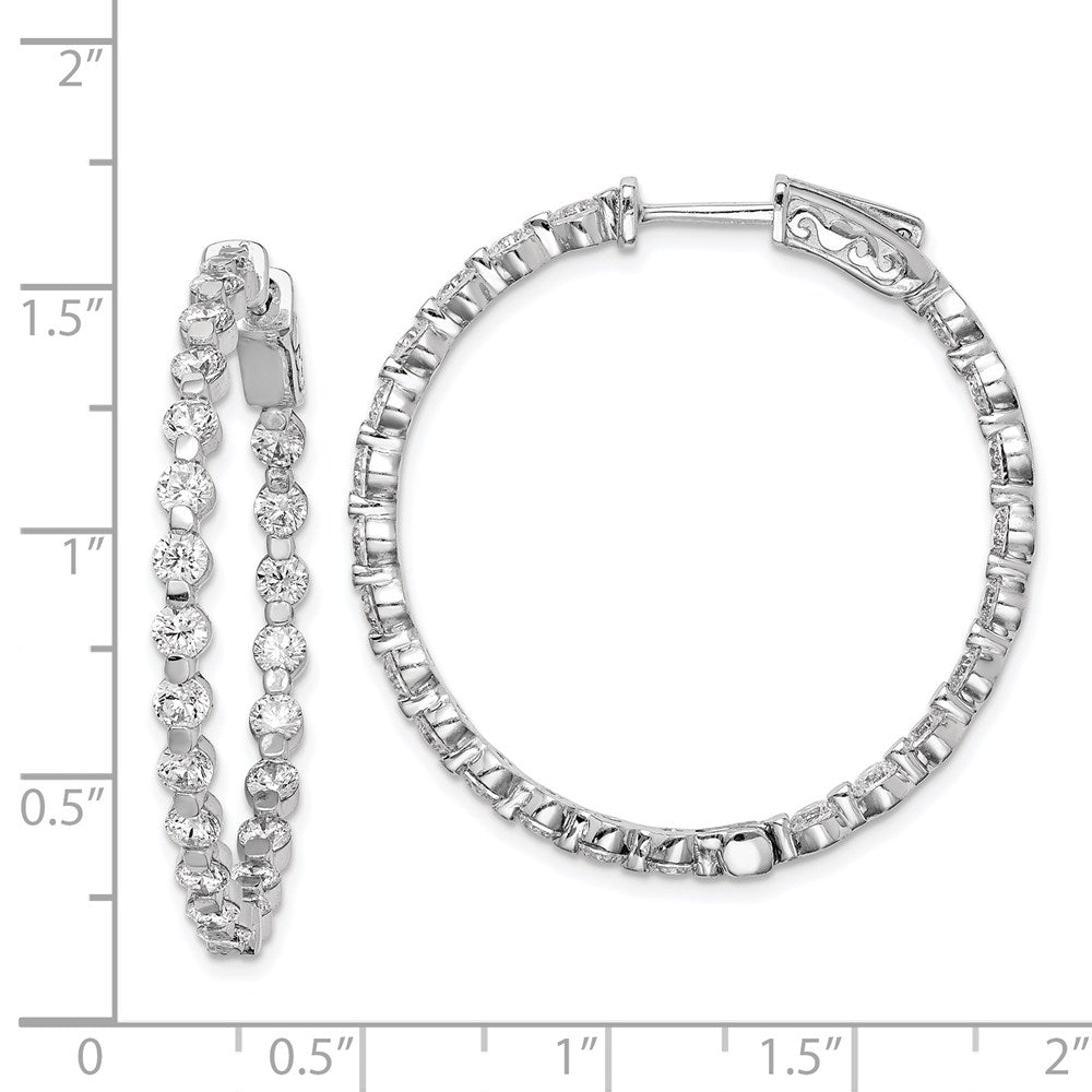 Sterling Silver 2.7mm CZ Hinged Hoops