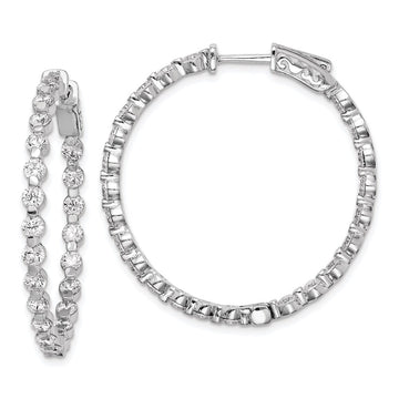 Sterling Silver 2.7mm CZ Hinged Hoops