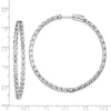Sterling Shimmer Sterling Silver Rhodium-plated 78 Stone 2.75mm CZ In and Out Round Hinged Hoop Earrings