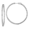 Sterling Shimmer Sterling Silver Rhodium-plated 78 Stone 2.75mm CZ In and Out Round Hinged Hoop Earrings