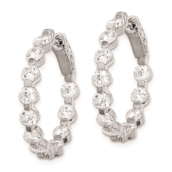 Sterling Silver 3.5mm CZ Hinged Hoops