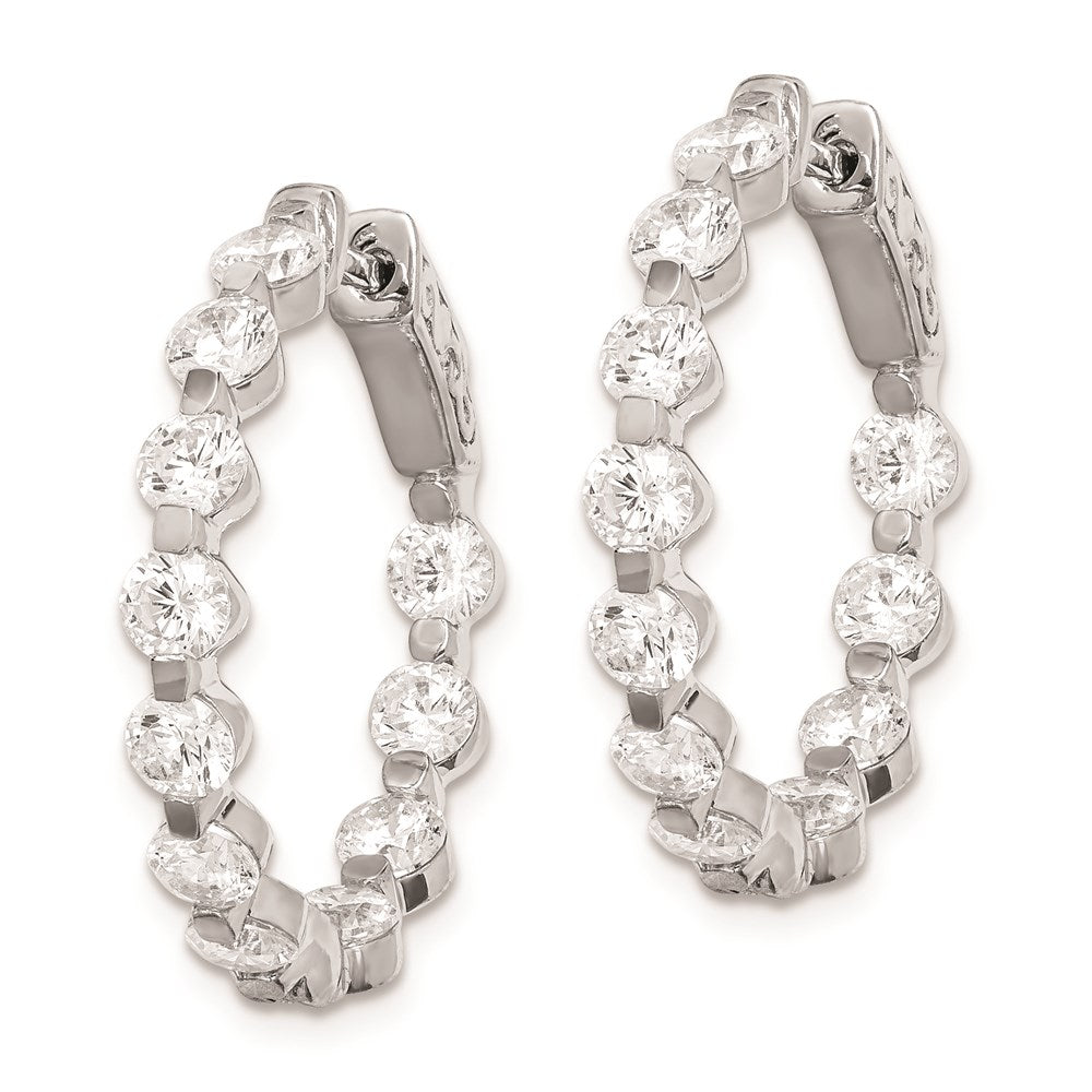 Sterling Silver 3.5mm CZ Hinged Hoops