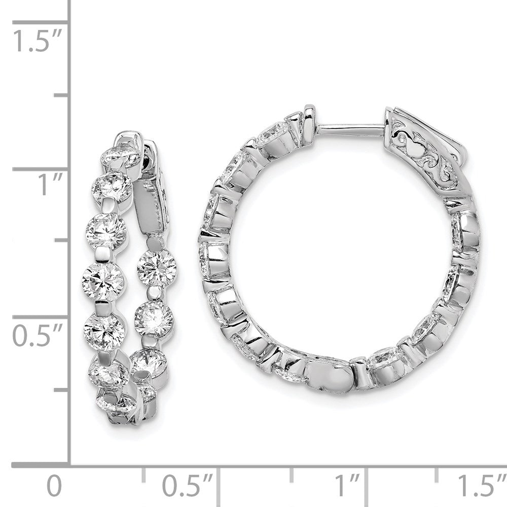 Sterling Silver 3.5mm CZ Hinged Hoops