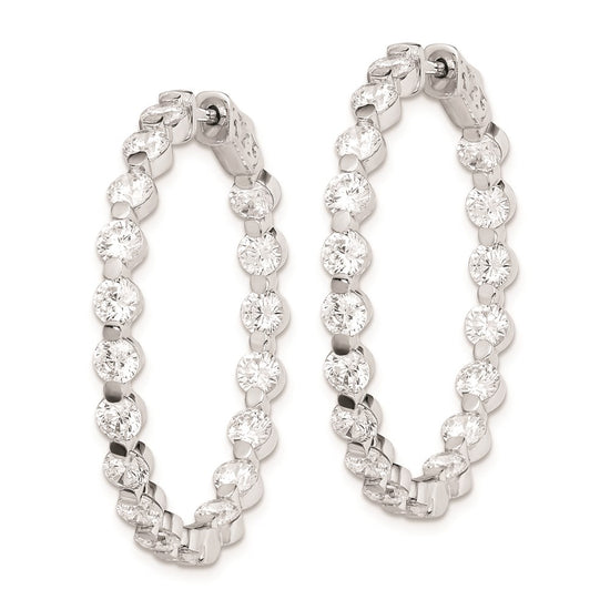 Sterling Silver 3.5mm CZ Hinged Hoops