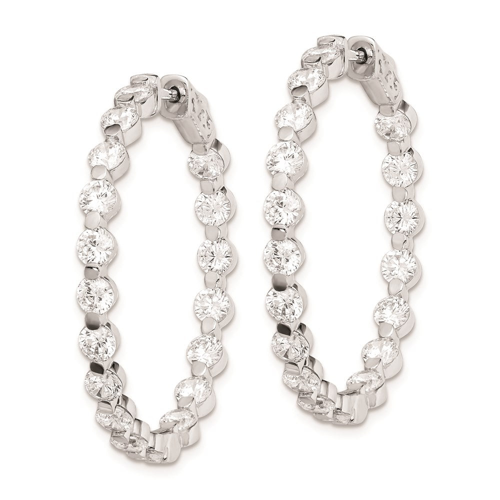 Sterling Silver 3.5mm CZ Hinged Hoops