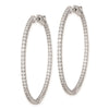 Sterling Shimmer Sterling Silver Rhodium-plated 122 Stone 1.3mm CZ In and Out Round Hinged Hoop Earrings