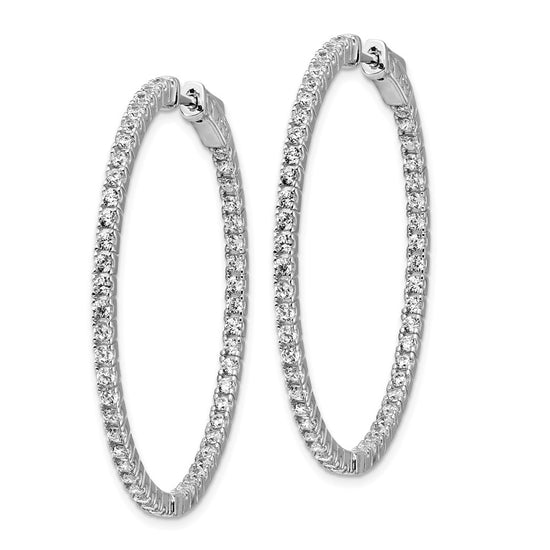 Sterling Silver CZ 1.6mm Hinged Hoops