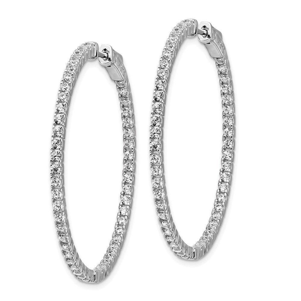 Sterling Silver CZ 1.6mm Hinged Hoops