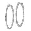 Sterling Shimmer Sterling Silver Rhodium-plated 100 Stone 1.6mm CZ In and Out Round Hinged Hoop Earrings