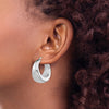 Sterling Silver RH-plated Polished Tapered Hollow Round Hoop Earrings